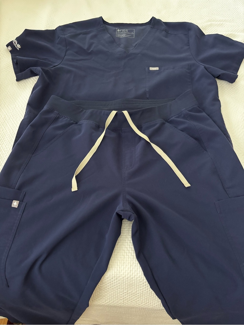 Figs Men’s Navy Jogger Pants with Contrast Drawstring